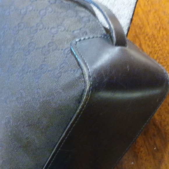 Authentic Gucci Vintage Shoulder Tote Bag Black - Picture 9 of 13